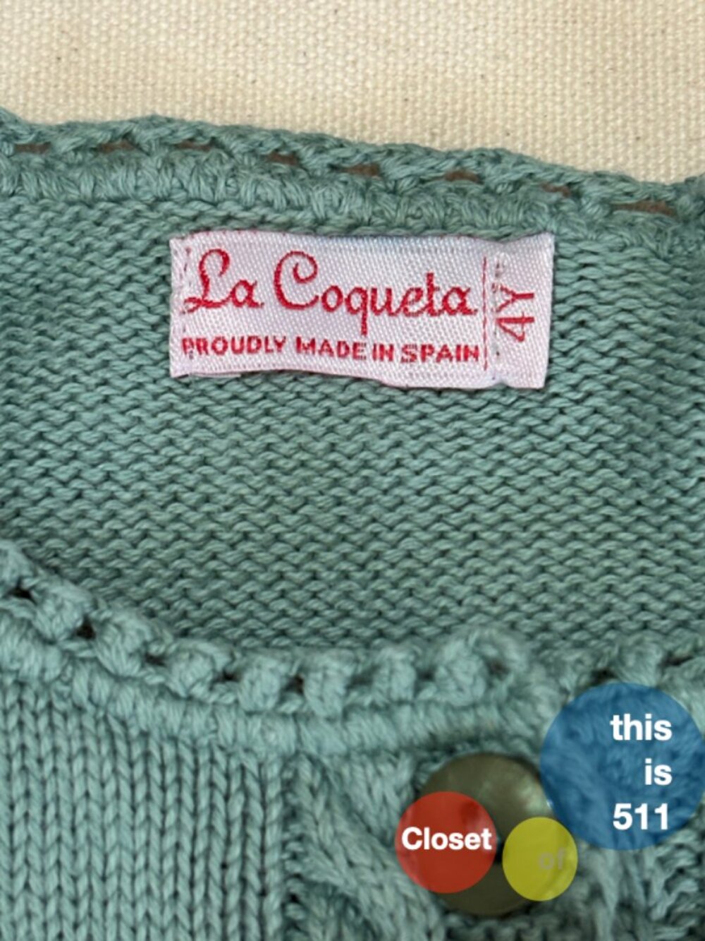 La Coqueta kids girls cardigan size 4T - Picture 4 of 5
